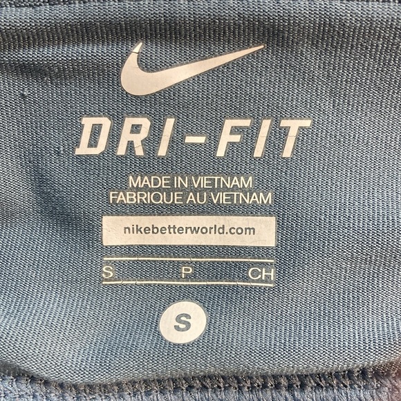 Nike Dri-fit Capri Running Pants size Small Gray & Blue, zip waistband pocket - Picture 3 of 12